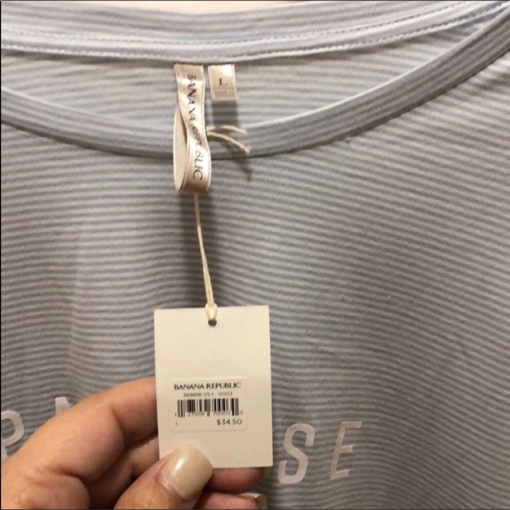 NWT Banana Republic  'Paradise’ stripes Tee - Picture 3 of 3